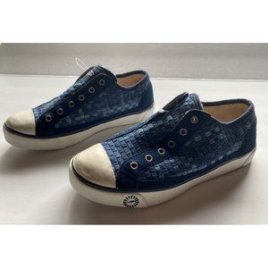 UGG Sneakers Laela Woven Laceless Size 7 Denim Blue and White